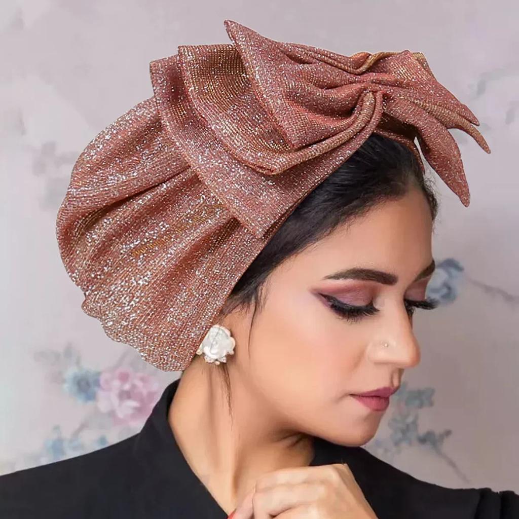 Women Sequin Knotted Turban Indian Hat Muslim Hijab Beanie Bonnet Hair Loss Headscarf Chemo Cap Headwear Bandanas Turbante Mujer