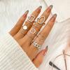 Mushan Women's Multi-Joint 22-Piece Heart & Butterfly Ring Set