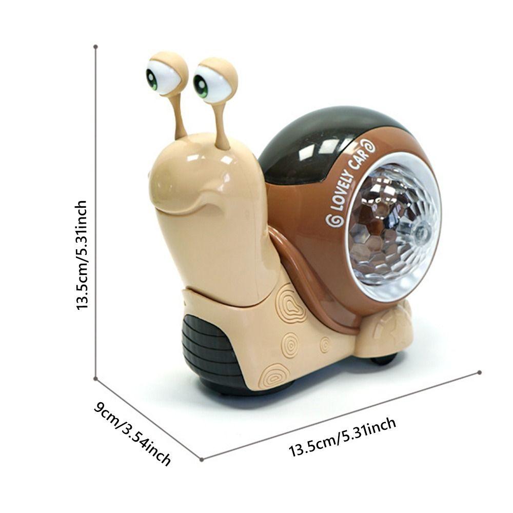 Tummy Time Luminous Snail Toy Green Brown Crawling Snail Toys Electric Snail Toy For Kindergarden