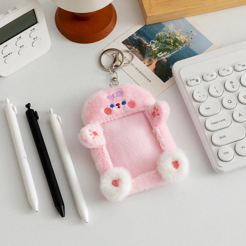 Cartoon Animal Characters Plush Album Card Holder Bus Card Bank ID Card Protective Display Sleeves Backpack Pendant Gifts