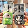 Carcasă Pentru Nokia 6.1/Nokia A6 2018 Desene Animate Rezistentă la Șocuri Moale Negră Model Panda Pufoasă, Iepuraș, Pisicuță Carcasă Telefon Capac Spate