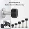 Stainless Steel Door Stopper with Thickened Base, Wall or Floor Mount, Anti-Collision for Rooms and Bedrooms.
