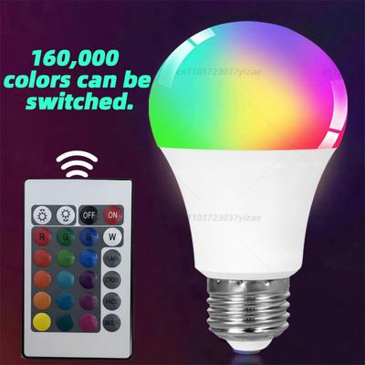 E27 RGB LED Glühbirne 220V mit IR Fernbedienung Farbwechsel Mehrfarbig + Weiße Lampe Scheinwerfer für Schlafzimmer Party Heimdeko