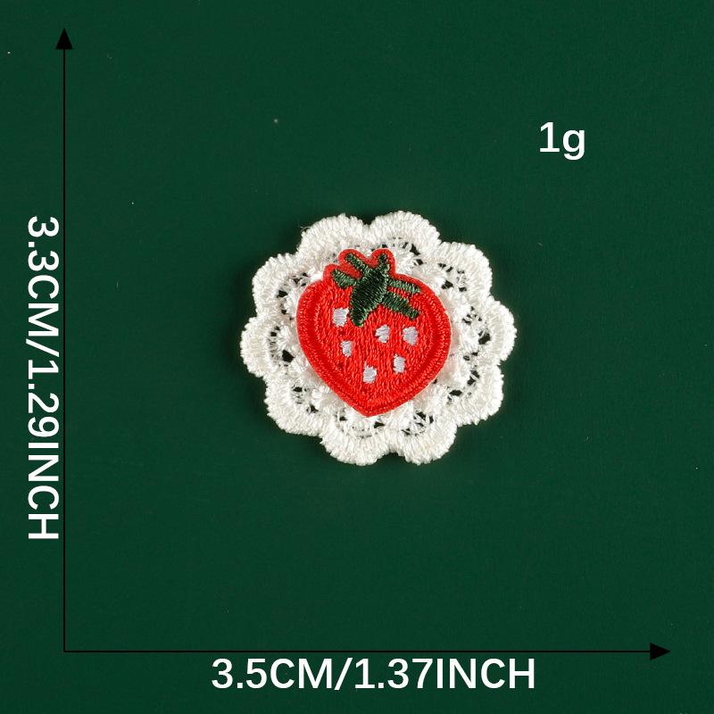 Original Embroidery Label Hair Accessories Accessories Cherry Lace Embroidery Sticker Diy Patch Clothing Accessories Cloth Label Cloth Sticker