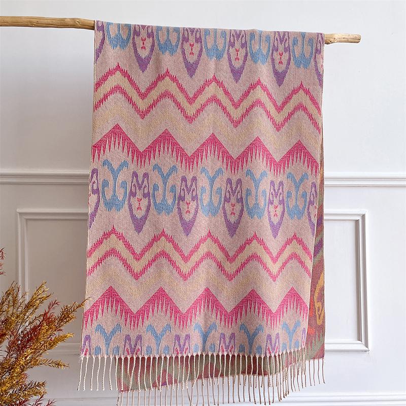 Fashion Cat Pattern Cashmere Warm Scarf New Design Pashmina Winter Warm Shawl Wraps Bufanda with Tassel Blanket Poncho Stoles