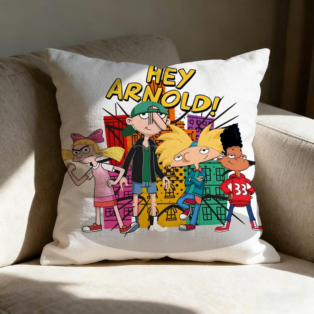 Hey Aarnold Cartoon Pillow Case Pillowcase Doublesided Printed Sofa Cushion Bedroom Headboard Pillow