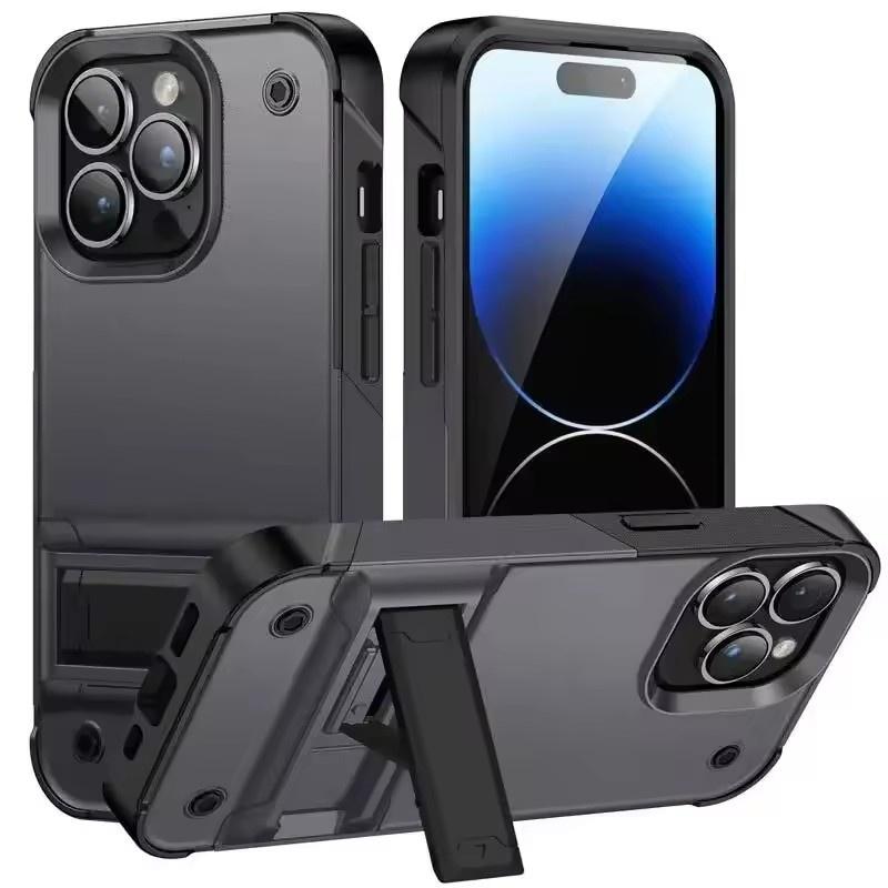 Tough Rugged Shockproof Phone Case With Invisible Stand For iPhone17 16 15 14 13 12 11 Pro XS Max X XR 7 8 Plus SE 2020 2022 Cover