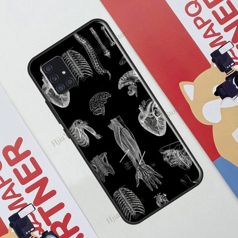 Vintage Anatomy Heart Cardiac Brain Nurse Case For Samsung Galaxy A12 A22 A32 A42 A52 A72 A51 A71 A50 A70 A03S A21S A52S Cover