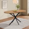 Dining Table, L120*W80*H75.5cm, Modern, Sturdy, Metal Legs, Oval, for 4-6 People, Modern Simple, Natural