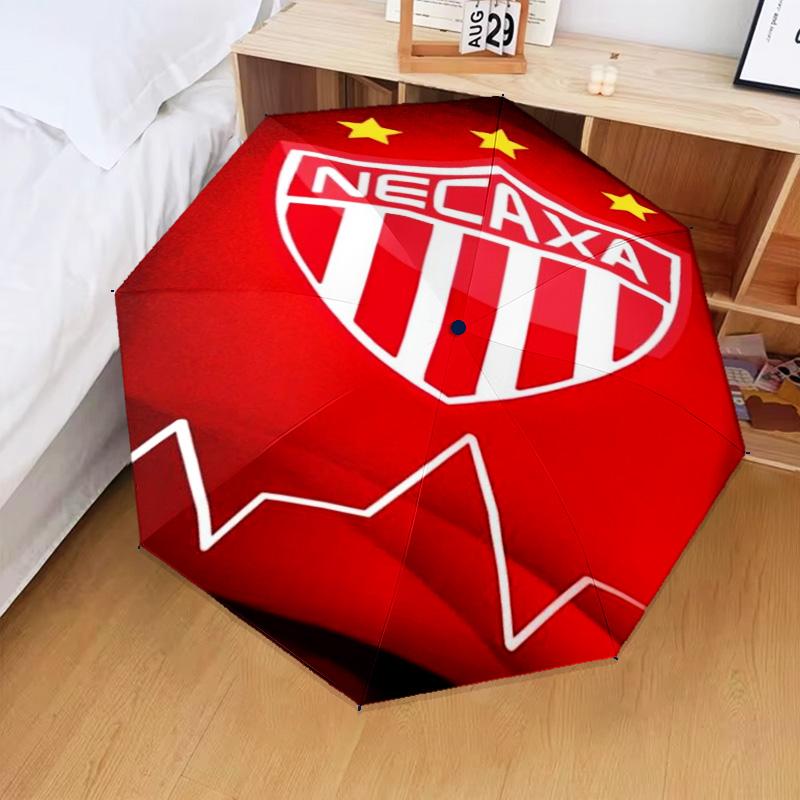1PC Football Crest Heartbeat Printed Umbrella Folding umbrella, automatic umbrella 8-Frame for Travel, camping Fan gifts Christmas Gifts