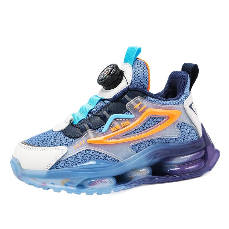 Sneakers breathable button shoes children's autumn soft-soled lightweight shoes boys and girls new 2025 wear-resistant mesh