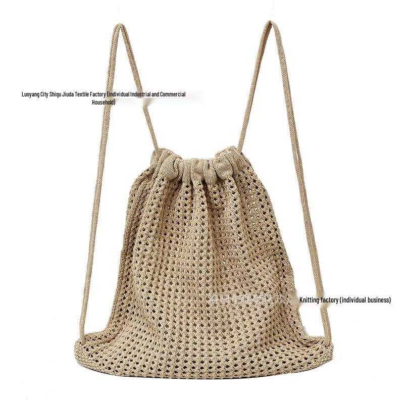2025 New Stylish Women's Woven Knit Beach Bag - Hollow Single Shoulder Design