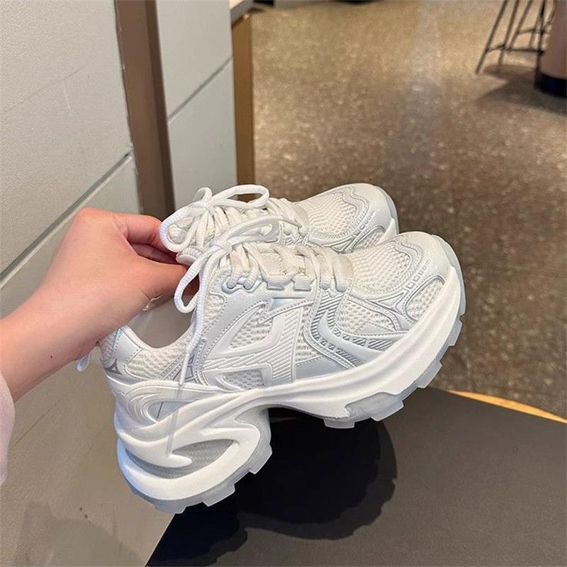 Women's 2025 Summer Thick-Soled Mesh Platform Sneakers - Breathable, Casual, Sports Style