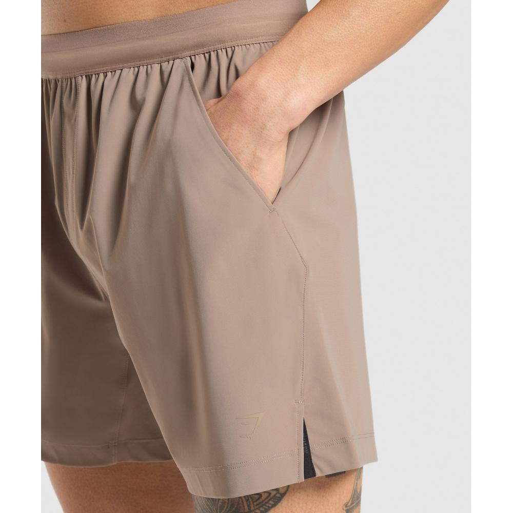 Gymshark Studio 6 Shorts Lifestyle Brown A1a4h Nc0s