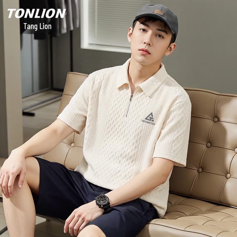 

TonLion Men s Short Sleeve Polo Shirt M