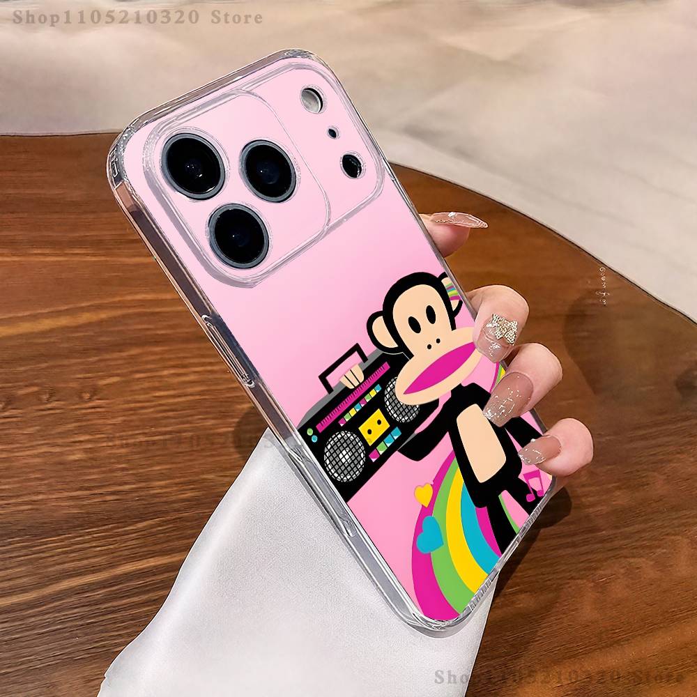 

monkey Funny P-Paul F-Frank Phone Case For iPhone 16,15,17,12,13,14,11 Max,Pro,Plus,X,XS,XR,SE4,E Mini Transparent Cover iPhone16
