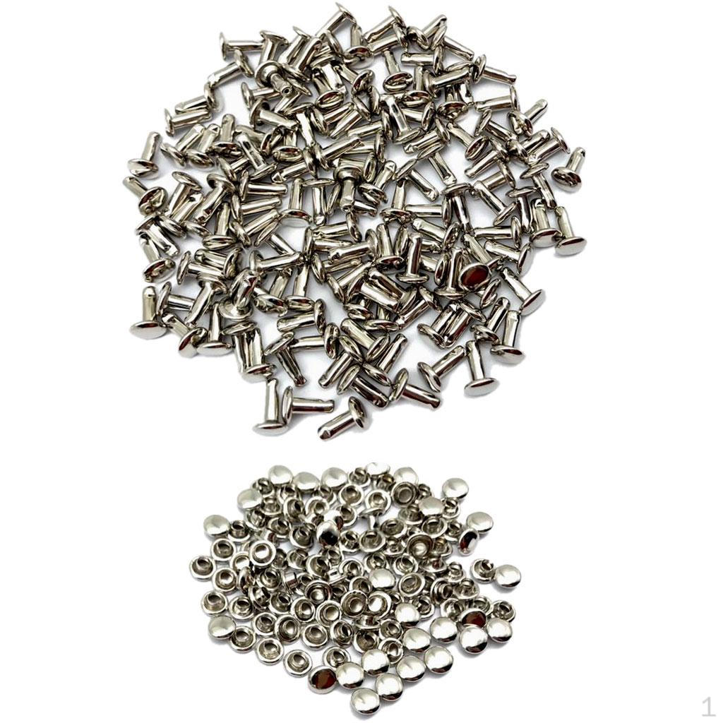 100 Pack Metal Studs for Leather Crafts and Decorations - 6x8mm Size