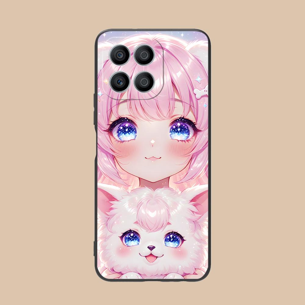 Girl Dog Puppy Matte TPU Mobile Phone Case for Honor 90 80 70 60 50 30 20 10 9 8 7 Pro S SE Lite 5G Colorful Printing Cover