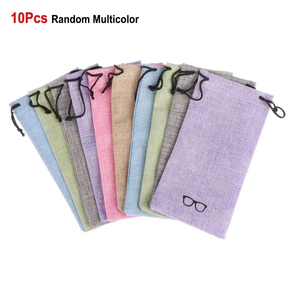 1/5/10/20Pc Eyewear Case Accessories Soft Cloth Glasses Bag Drawstring Portable Linen Fabric Eyeglasses Pouch Pocket for glasses
