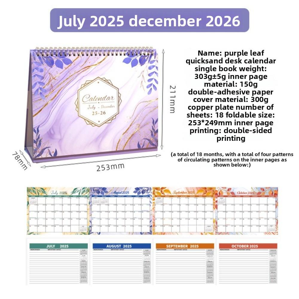 Small Size 2026 Desk Calendar Exquisite Design Flip Style Desktop Calendar Academic Flip Calendar For Student Home