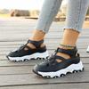 2026 Sports Sandals Summer New Round Toe Open Toe One Strap Platform Non-Slip Wear-Resistant Wedge Shoes