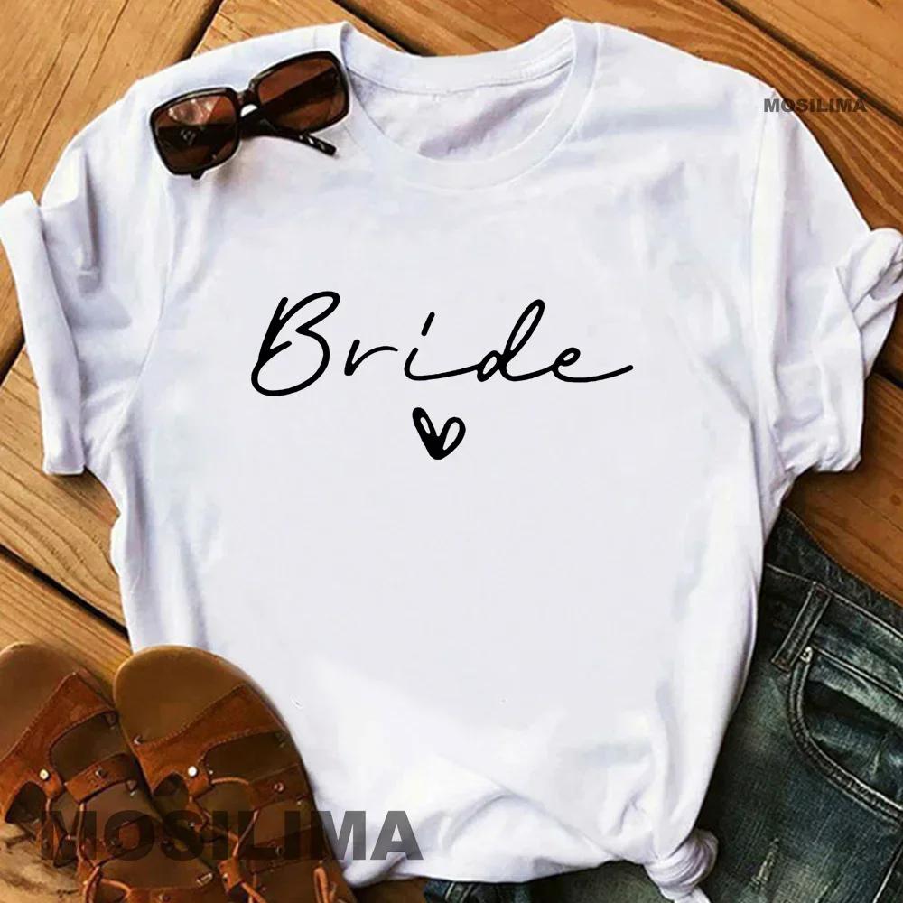 Unisex T Shirt Team Bride Bachelorette Party Shower Hen Party Bridesmaid Print Tshirt 2026 Girls Wedding Female Tops Tees