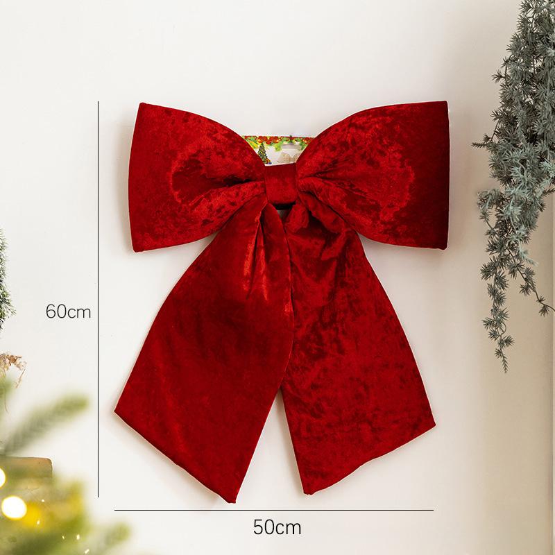 Red Large Flannel Bow Christmas Tree Pendant Decoration Mingtai Brand Guangdong 60 50 cm