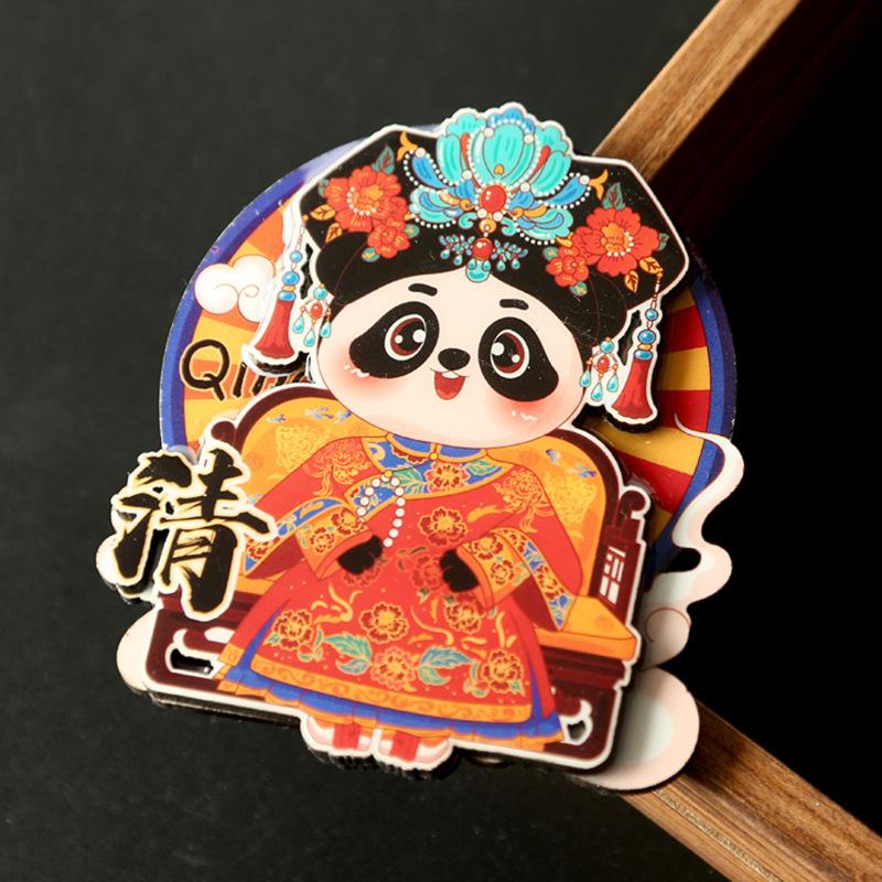 Cartoon Cute Panda Refrigerator Sticker Chinese Style 3d Cartoon Refrigerator Magnet Resin Fridge Magnet for Kitchen Decoration