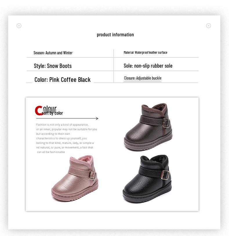 2025 Winter Fleece-lined Girls' Snow Boots - Warm Short Boots for Kids