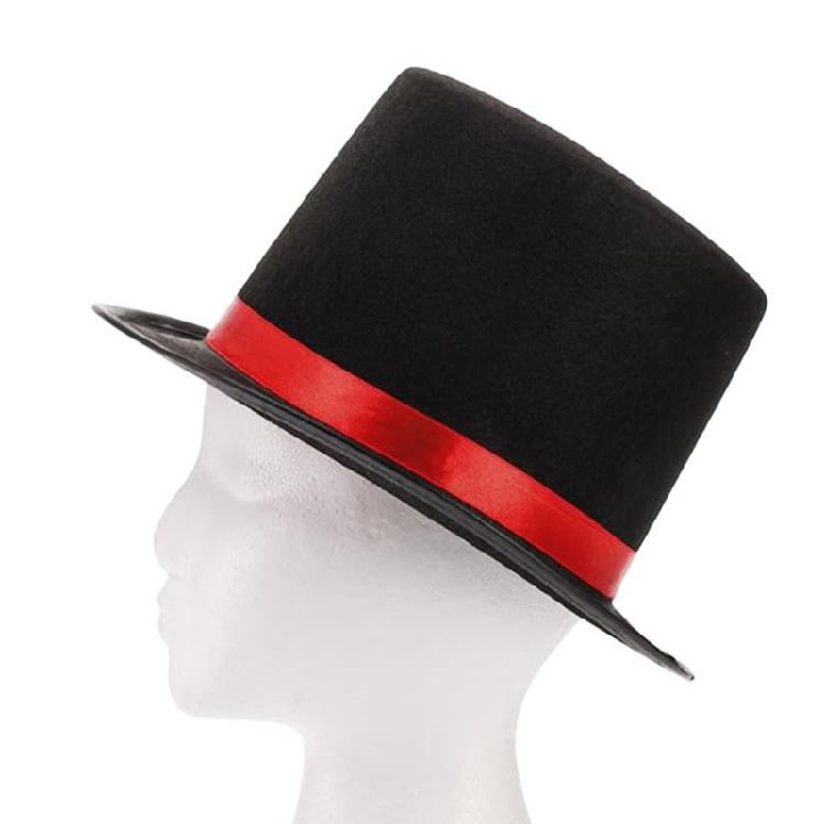 Chapeau tendance à bords plats avec ruban pour Halloween Chapeau haut de forme