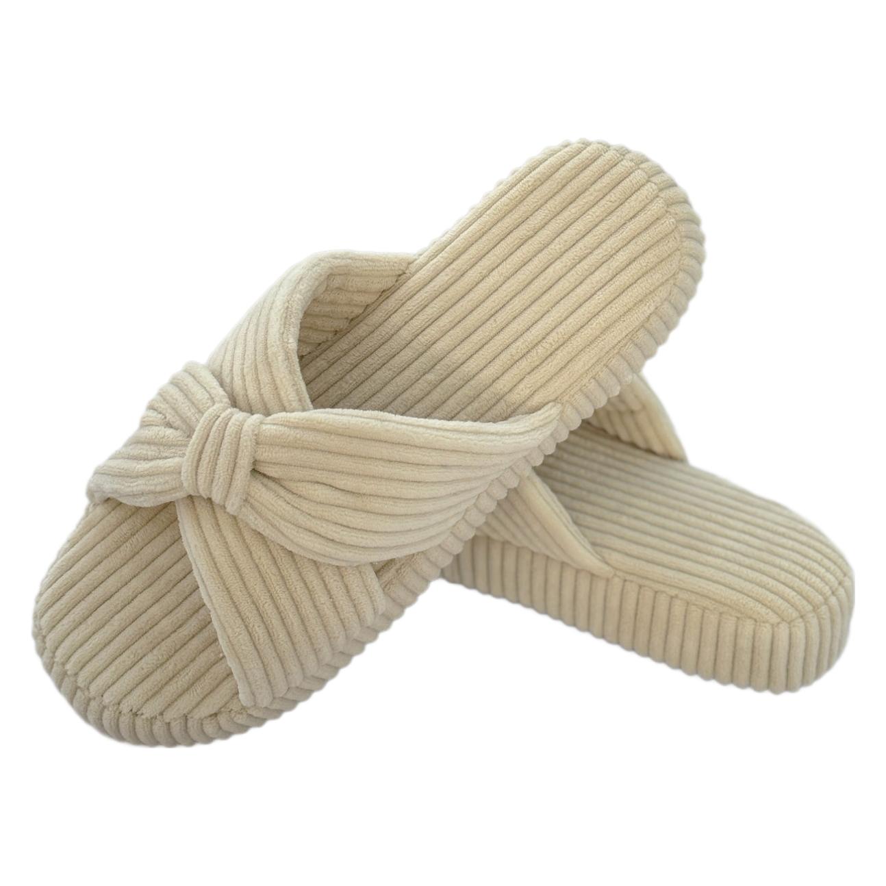 Домашние тапочки с перекрещивающимися полосками — фото 5