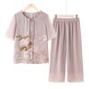 Mid-Aged Women's New Chinese Style Print Summer Set