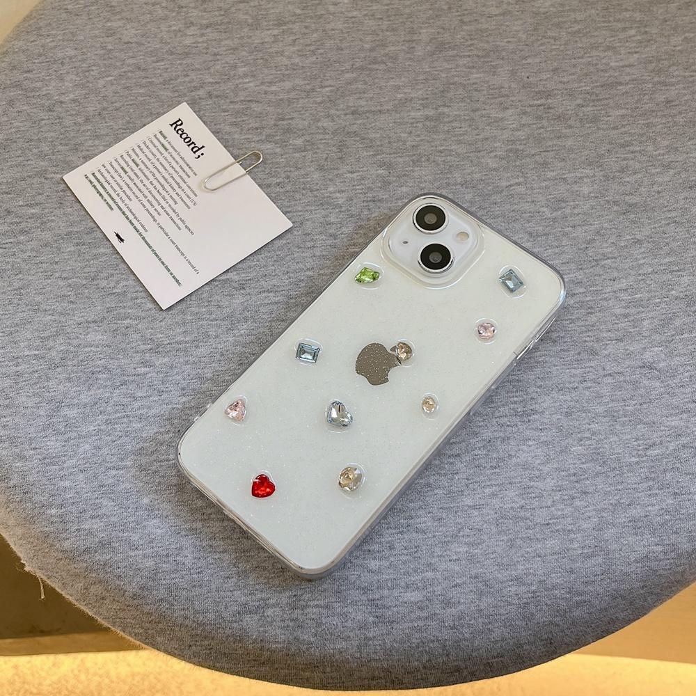 Söt Mini Färgglad Crystal Telefonfodral För Iphone 14 13 12 11 Pro Max Xr X Xs 7 8 Plus Se 2020 Glitter Paljett Klart Mjukt skal