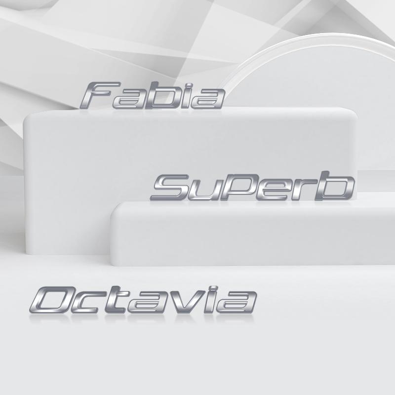 Für Chrome Silber SKODA 4x4 YETI FABIA RAPID SUPERB OCTAVIA KODIAQ KAROQ Emblem Auto Karosserie Kofferraum Kotflügel 3D Aufkleber Styling