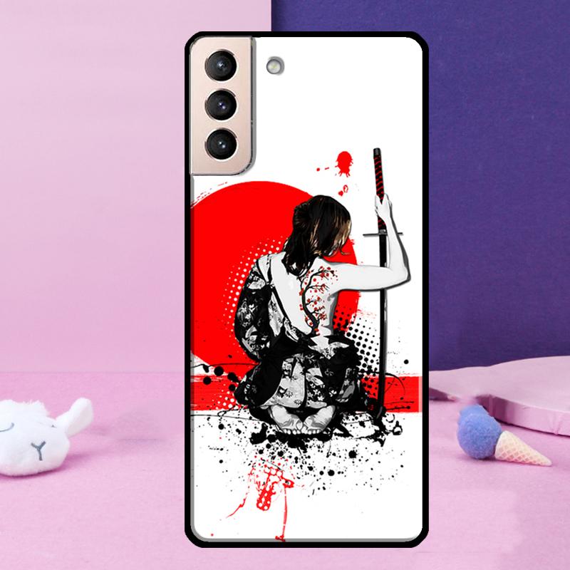 Anime Mädchen Samurai Handyhülle Für Samsung Galaxy S25 Ultra S24 S23 Ultra S9 S10 S20 S21 S22 Plus S24 FE Cover