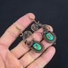 Green Copper Turquoise Earrings, 999 Copper Wire Wrapped Gemstone Jewelry, Handmade Earrings Amazing Jewelry, Gift For Her