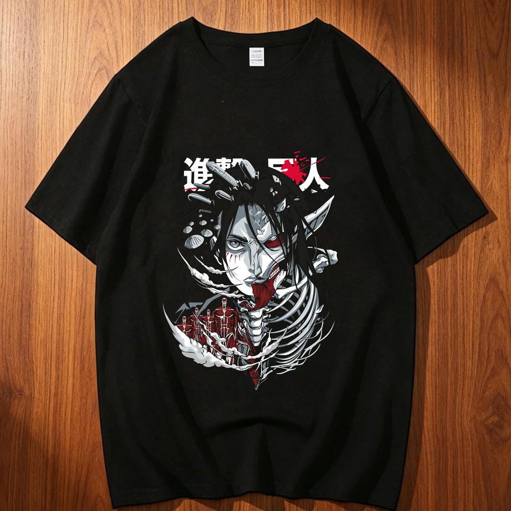 Attack On Titan Cotton Teen Classic Aesthetic Korean Clothes Breathable T Shirt 2000s Pastel Grunge Graphic Hip Hop Colorful