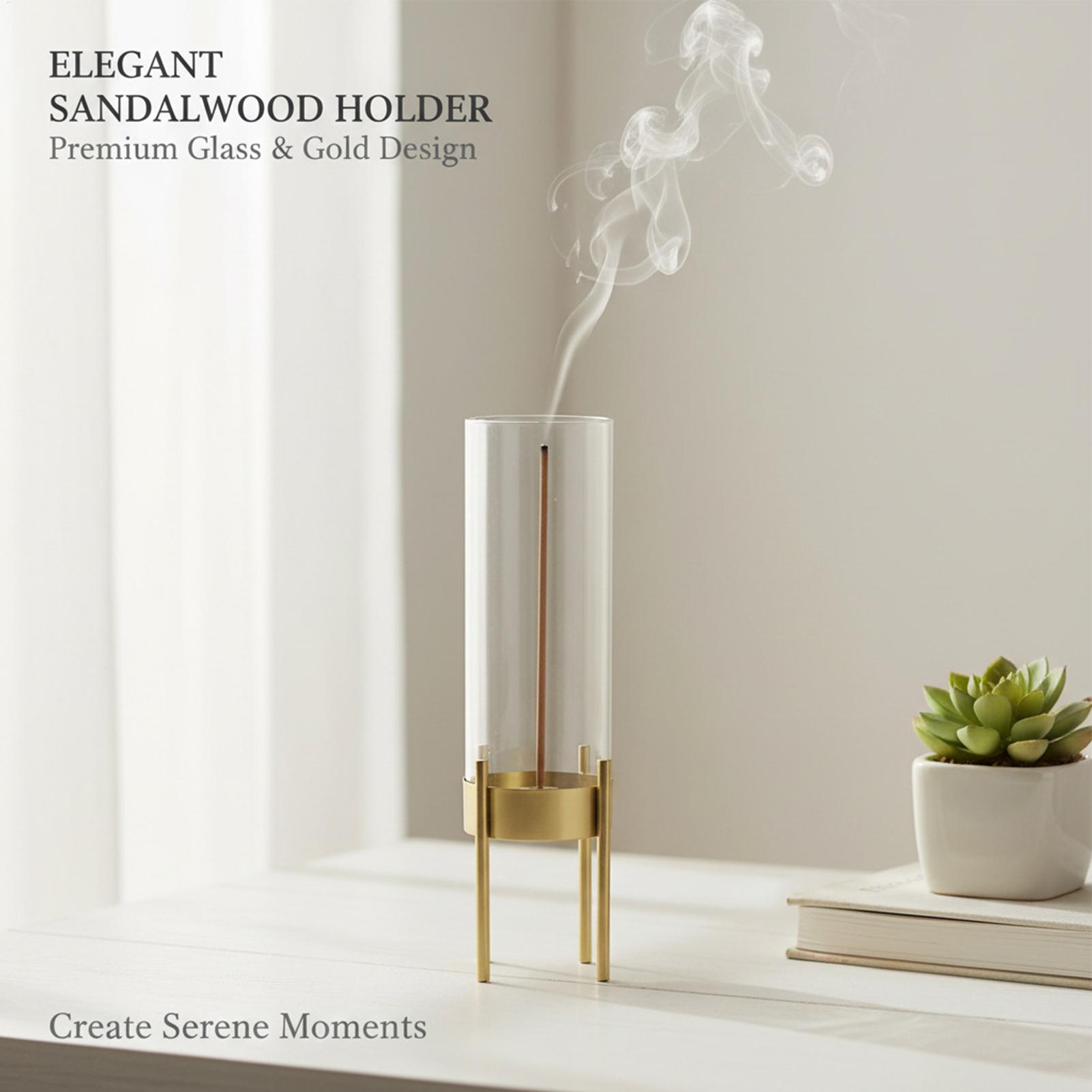 

Incense Holder with Ash Catcher Flame Retardant Glass Metal Aromatherapy Burner for Yoga Meditation Living Room Spa Decor China Mainland