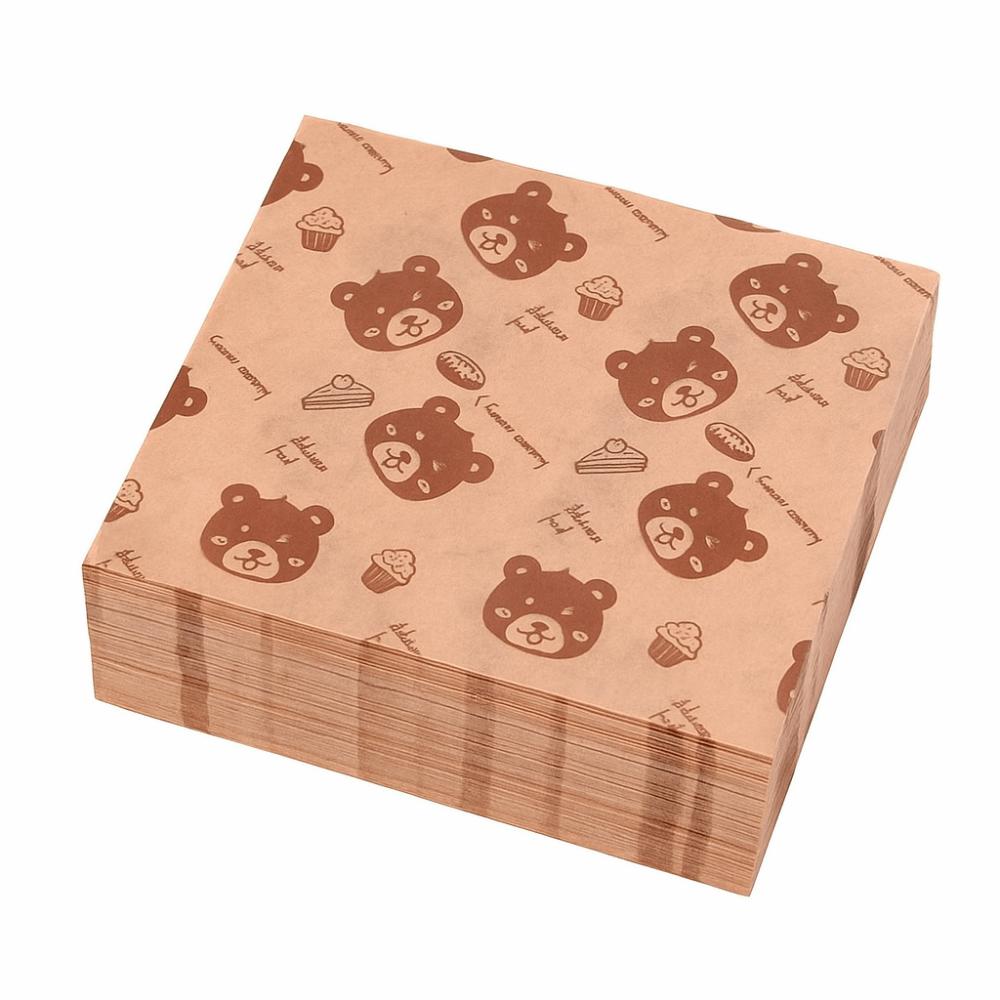 50PCS Food Grade Fried Food Wrapping Paper Oil Resistant Sandwich Packaging Paper Oil-Proof Paper