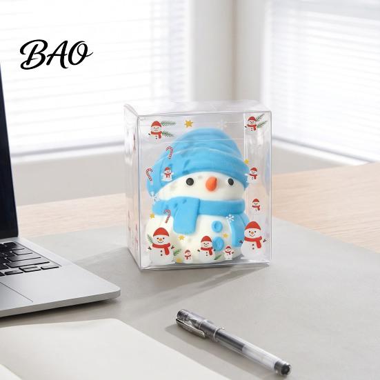 Snowman Squeezing Toy Christmas Stress Relief Toy, Soft Xmas Tree Squeeze Holiday Cat Paw Sensory Fidget Party Favors Portable
