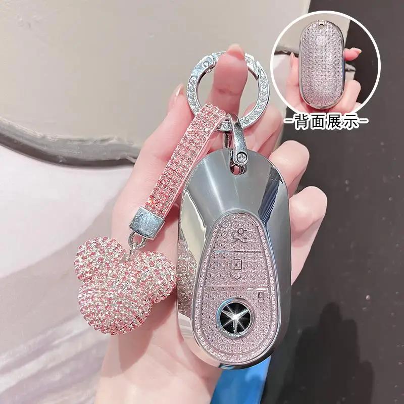 SFX1  Car Key Case Cover for Mercedes Benz 2022 C S Class W206 W223 S350 C260 C300 S400 S450 S500 TPU Shell Fob Holder Protector