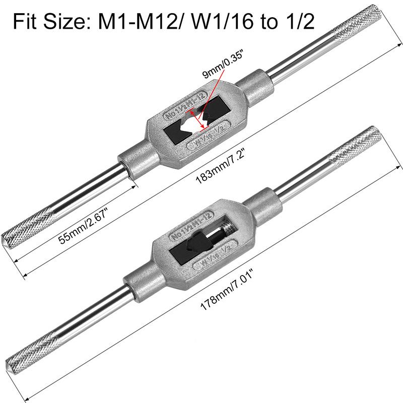 Adjustable Hand Tap Wrench Holder M1-M12 Thread Handle Tapping Reamer Tool for Taps and Die Set Straight Wrench Tapping Tools