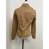 Women's Jacket Spring and Autumn New Slim Fit Lapel Zipper Ladies Coats Tops Fashion Long Sleeve Leather Fleece Warm Short Jackets for Women
