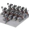 MOC Medieval Uruk-hai Orc Soldiers Raider Vargr Wolf Mount Knights Mini Figurine Building Block Set Educational Toy for Kids