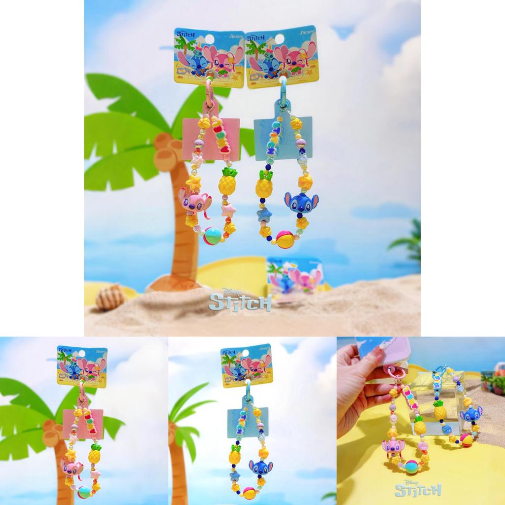 Stitch Summer Beach Series Resin Phone Pendant Keychain For Kids And Teens