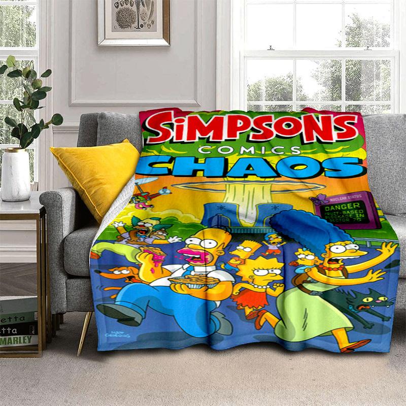 Simpsons 20Th Anniversary Print Blanket Soft And Comfortable Sofa Blanket Office Rest Blanket Digital Printing Sheet
