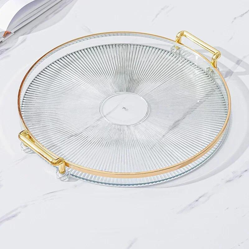 

Round Storage Tray Home Living Room Coffee Table Tea Cup Storage Plate Acrylic Tray Aromatherapy Organizer Tray Home Decor New чистий