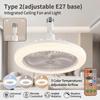 Stepless Dimming Ceiling Fan Lamp Universal Joint Head LED Fan Light  Bedroom Lighting
