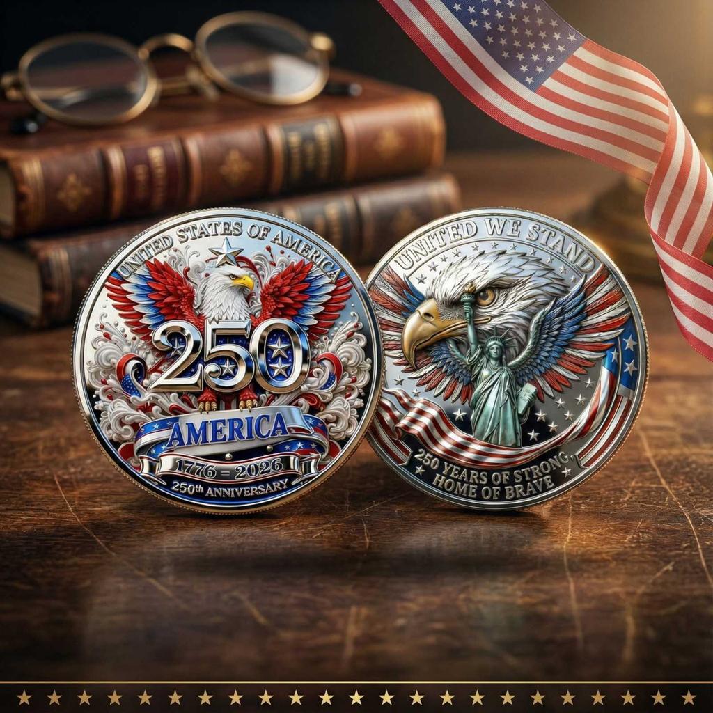 Medalla Conmemorativa de Relieve 3D del 250 Aniversario Moneda Conmemorativa