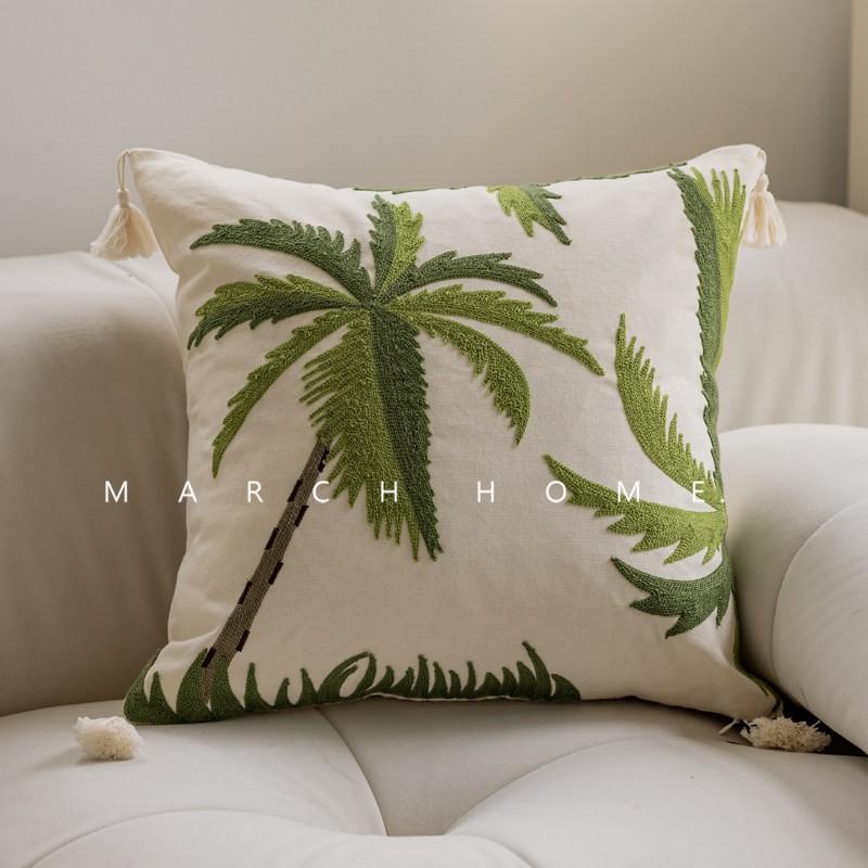 Vintage French Style Throw Pillow Cover With Embroidery Soft Velvet Fabric 45x45cm Decorative Cushion Living Room Dining